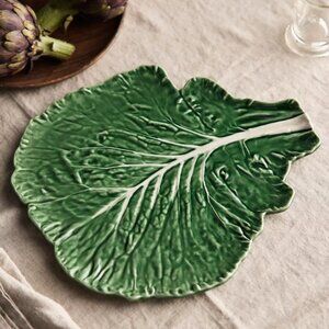 Cabbage Leaf Ceramic Cheese Tray Plate Serving Platter